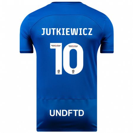 Kandiny Enfant Maillot Lukas Jutkiewicz #10 Bleu Tenues Domicile 2023/24 T-Shirt