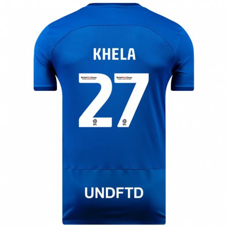 Kandiny Enfant Maillot Brandon Khela #27 Bleu Tenues Domicile 2023/24 T-Shirt