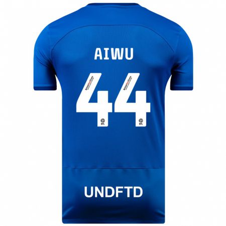 Kandiny Enfant Maillot Emanuel Aiwu #44 Bleu Tenues Domicile 2023/24 T-Shirt