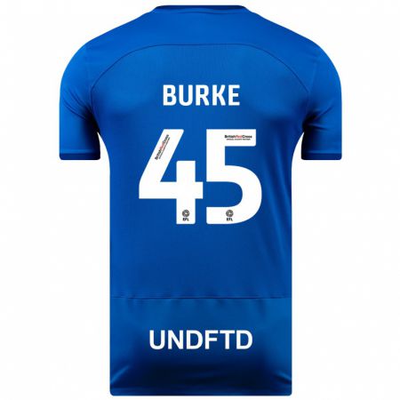 Kandiny Enfant Maillot Oliver Burke #45 Bleu Tenues Domicile 2023/24 T-Shirt