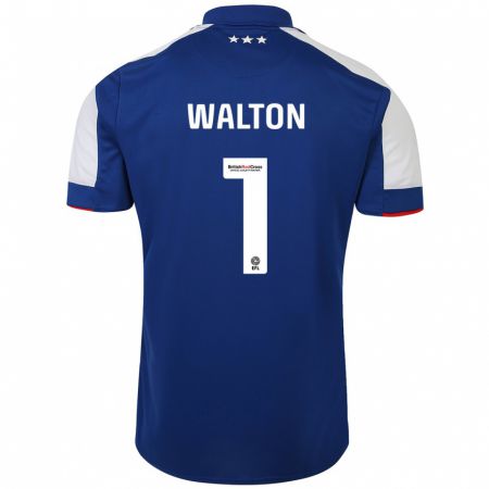 Kandiny Enfant Maillot Christian Walton #1 Bleu Tenues Domicile 2023/24 T-Shirt