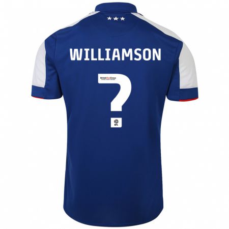 Kandiny Enfant Maillot Woody Williamson #0 Bleu Tenues Domicile 2023/24 T-Shirt