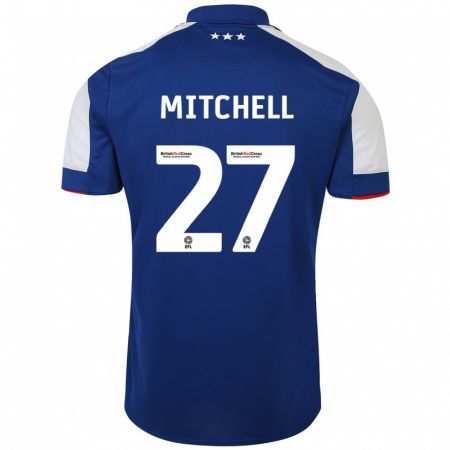 Kandiny Enfant Maillot Leah Mitchell #27 Bleu Tenues Domicile 2023/24 T-Shirt