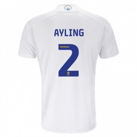 Kandiny Enfant Maillot Luke Ayling #2 Blanc Tenues Domicile 2023/24 T-Shirt