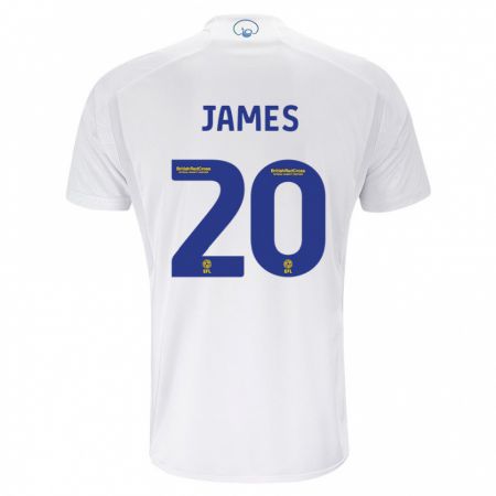 Kandiny Enfant Maillot Daniel James #20 Blanc Tenues Domicile 2023/24 T-Shirt