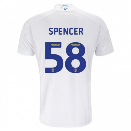 Kandiny Enfant Maillot Morten Spencer #58 Blanc Tenues Domicile 2023/24 T-Shirt