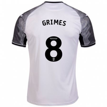 Kandiny Enfant Maillot Matt Grimes #8 Blanc Tenues Domicile 2023/24 T-Shirt