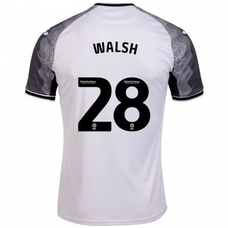 Kandiny Enfant Maillot Liam Walsh #28 Blanc Tenues Domicile 2023/24 T-Shirt