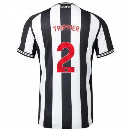 Kandiny Enfant Maillot Kieran Trippier #2 Noir Blanc Tenues Domicile 2023/24 T-Shirt