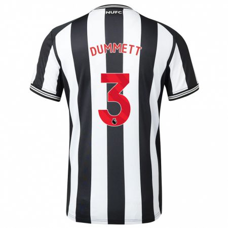 Kandiny Enfant Maillot Paul Dummett #3 Noir Blanc Tenues Domicile 2023/24 T-Shirt
