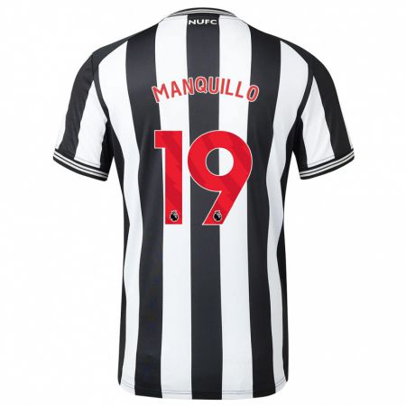 Kandiny Enfant Maillot Javier Manquillo #19 Noir Blanc Tenues Domicile 2023/24 T-Shirt