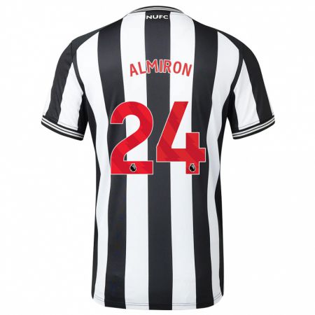 Kandiny Enfant Maillot Miguel Almirón #24 Noir Blanc Tenues Domicile 2023/24 T-Shirt