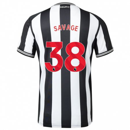 Kandiny Enfant Maillot Remi Savage #38 Noir Blanc Tenues Domicile 2023/24 T-Shirt