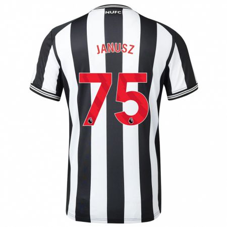 Kandiny Enfant Maillot Adrian Janusz #75 Noir Blanc Tenues Domicile 2023/24 T-Shirt