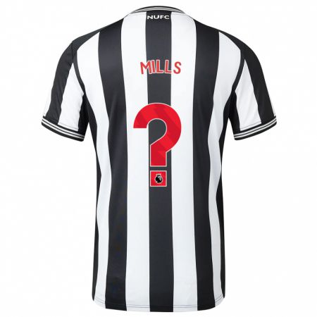 Kandiny Enfant Maillot Michael Mills #0 Noir Blanc Tenues Domicile 2023/24 T-Shirt