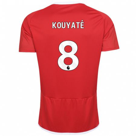 Kandiny Enfant Maillot Cheikhou Kouyaté #8 Rouge Tenues Domicile 2023/24 T-Shirt