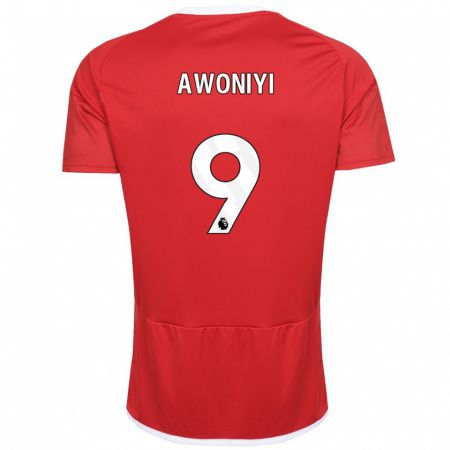 Kandiny Enfant Maillot Taiwo Awoniyi #9 Rouge Tenues Domicile 2023/24 T-Shirt