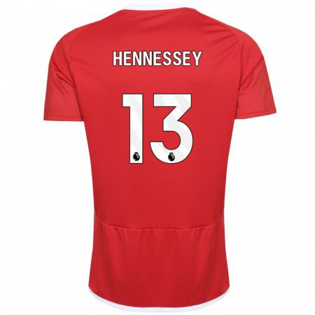 Kandiny Enfant Maillot Wayne Hennessey #13 Rouge Tenues Domicile 2023/24 T-Shirt