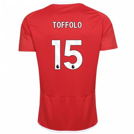 Kandiny Enfant Maillot Harry Toffolo #15 Rouge Tenues Domicile 2023/24 T-Shirt
