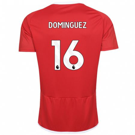 Kandiny Enfant Maillot Nicolás Domínguez #16 Rouge Tenues Domicile 2023/24 T-Shirt
