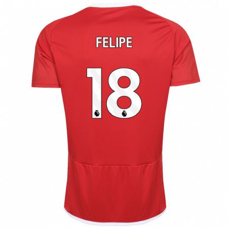 Kandiny Enfant Maillot Felipe #18 Rouge Tenues Domicile 2023/24 T-Shirt