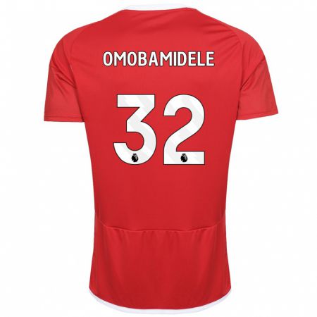 Kandiny Enfant Maillot Andrew Omobamidele #32 Rouge Tenues Domicile 2023/24 T-Shirt