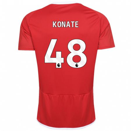 Kandiny Enfant Maillot Ateef Konaté #48 Rouge Tenues Domicile 2023/24 T-Shirt