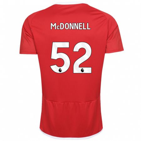Kandiny Enfant Maillot Jamie Mcdonnell #52 Rouge Tenues Domicile 2023/24 T-Shirt