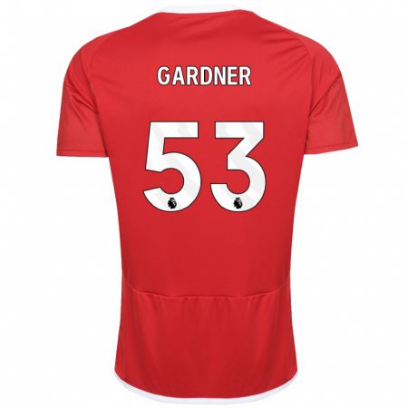 Kandiny Enfant Maillot Joe Gardner #53 Rouge Tenues Domicile 2023/24 T-Shirt