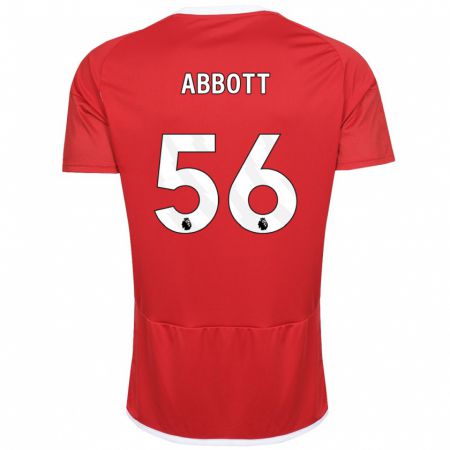 Kandiny Enfant Maillot Zach Abbott #56 Rouge Tenues Domicile 2023/24 T-Shirt