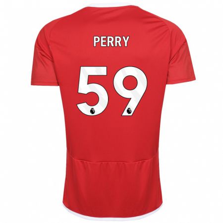Kandiny Enfant Maillot Ben Perry #59 Rouge Tenues Domicile 2023/24 T-Shirt