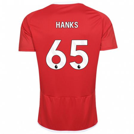 Kandiny Enfant Maillot Justin Hanks #65 Rouge Tenues Domicile 2023/24 T-Shirt