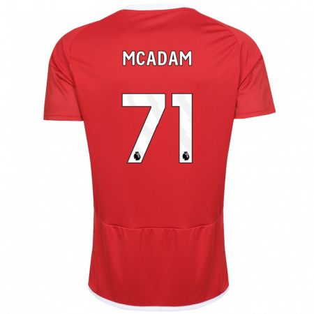 Kandiny Enfant Maillot Kyle Mcadam #71 Rouge Tenues Domicile 2023/24 T-Shirt