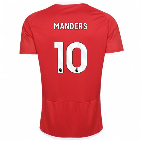 Kandiny Enfant Maillot Holly Manders #10 Rouge Tenues Domicile 2023/24 T-Shirt