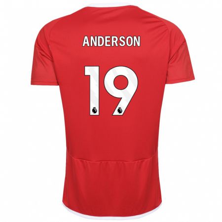 Kandiny Enfant Maillot Becky Anderson #19 Rouge Tenues Domicile 2023/24 T-Shirt