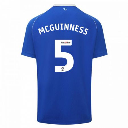 Kandiny Enfant Maillot Mark Mcguinness #5 Bleu Tenues Domicile 2023/24 T-Shirt