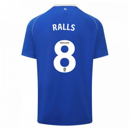 Kandiny Enfant Maillot Joe Ralls #8 Bleu Tenues Domicile 2023/24 T-Shirt
