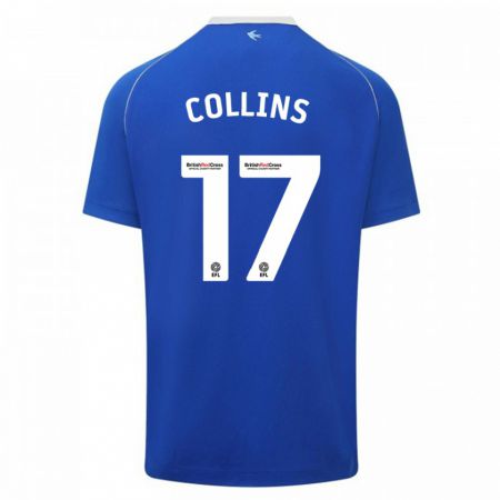 Kandiny Enfant Maillot Jamilu Collins #17 Bleu Tenues Domicile 2023/24 T-Shirt