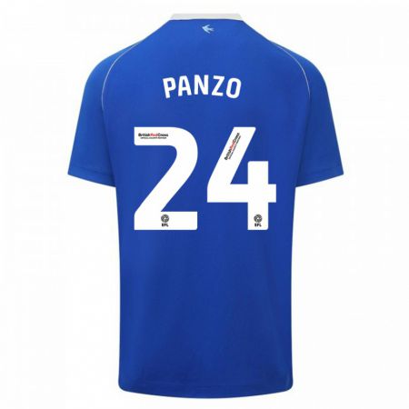 Kandiny Enfant Maillot Jonathan Panzo #24 Bleu Tenues Domicile 2023/24 T-Shirt
