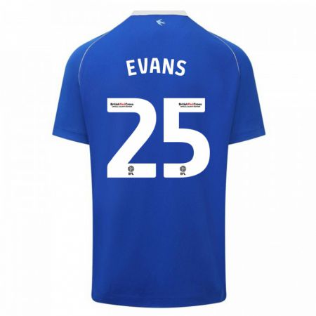 Kandiny Enfant Maillot Kieron Evans #25 Bleu Tenues Domicile 2023/24 T-Shirt