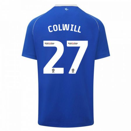 Kandiny Enfant Maillot Rubin Colwill #27 Bleu Tenues Domicile 2023/24 T-Shirt
