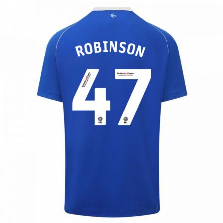 Kandiny Enfant Maillot Callum Robinson #47 Bleu Tenues Domicile 2023/24 T-Shirt