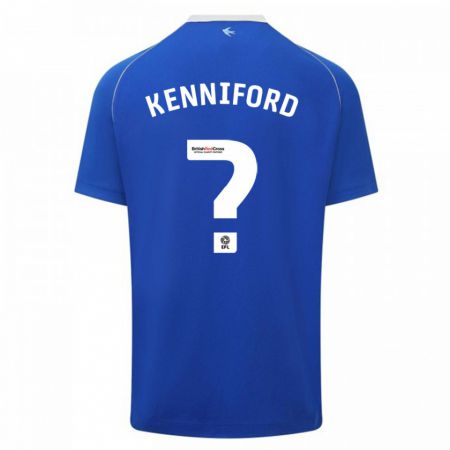 Kandiny Enfant Maillot Kyle Kenniford #0 Bleu Tenues Domicile 2023/24 T-Shirt