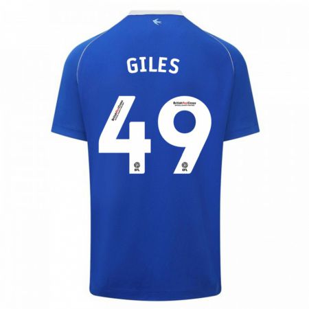Kandiny Enfant Maillot Luey Giles #49 Bleu Tenues Domicile 2023/24 T-Shirt