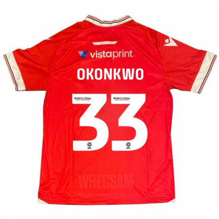 Kandiny Enfant Maillot Arthur Okonkwo #33 Rouge Tenues Domicile 2023/24 T-Shirt