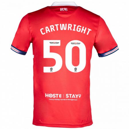 Kandiny Enfant Maillot Fin Cartwright #50 Rouge Tenues Domicile 2023/24 T-Shirt