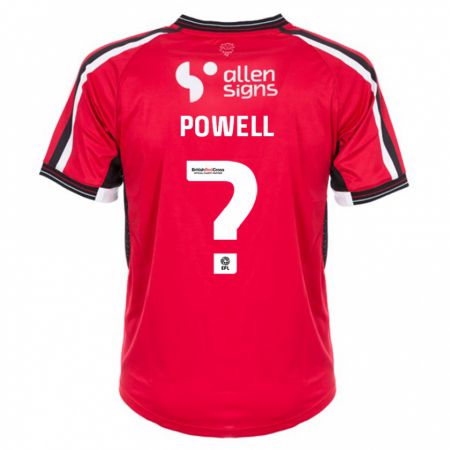 Kandiny Enfant Maillot Darryl Powell #0 Rouge Tenues Domicile 2023/24 T-Shirt
