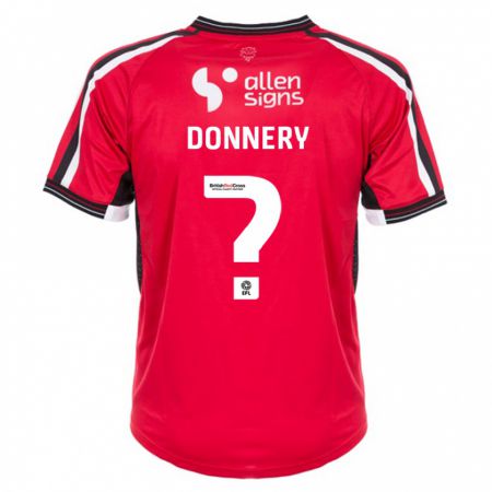Kandiny Enfant Maillot Julian Donnery #0 Rouge Tenues Domicile 2023/24 T-Shirt
