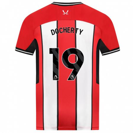 Kandiny Enfant Maillot Charley Docherty #19 Rouge Tenues Domicile 2023/24 T-Shirt