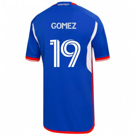 Kandiny Enfant Maillot Juan Pablo Gómez #19 Bleu Tenues Domicile 2023/24 T-Shirt